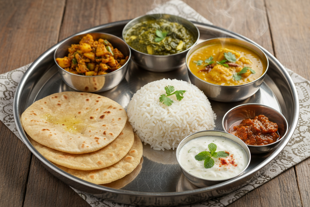 lunch meal or tiffin indian