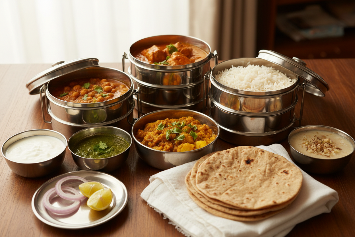 lunch and dinner meals or tiffin 